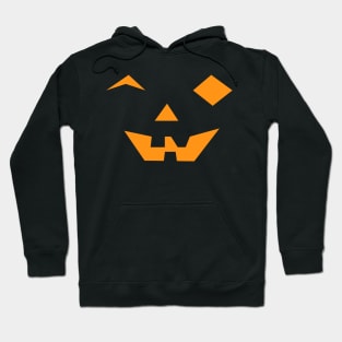 Laughing Halloween Pumpkin Face on Black Background Hoodie